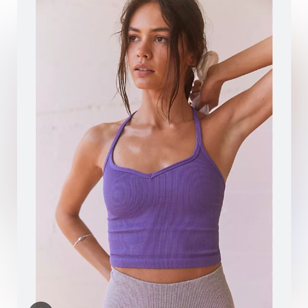 Free People FP Movement Happiness Runs Crop Sweetheart PURPLE XS/S